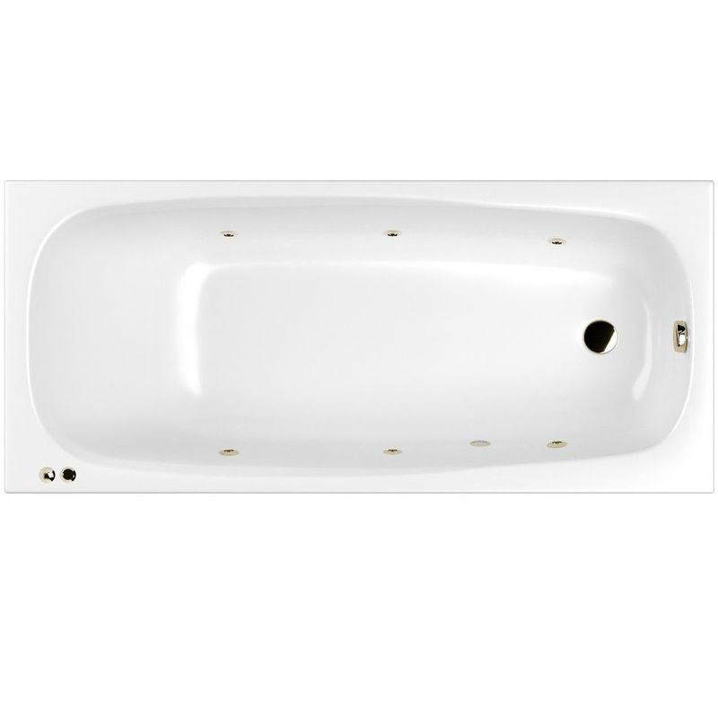 Ванна гидромассажная Whitecross Layla SOFT 0102.180080.100.SOFT.BR 180x80 (белый глянцевый, бронза), каркас, слив-перелив